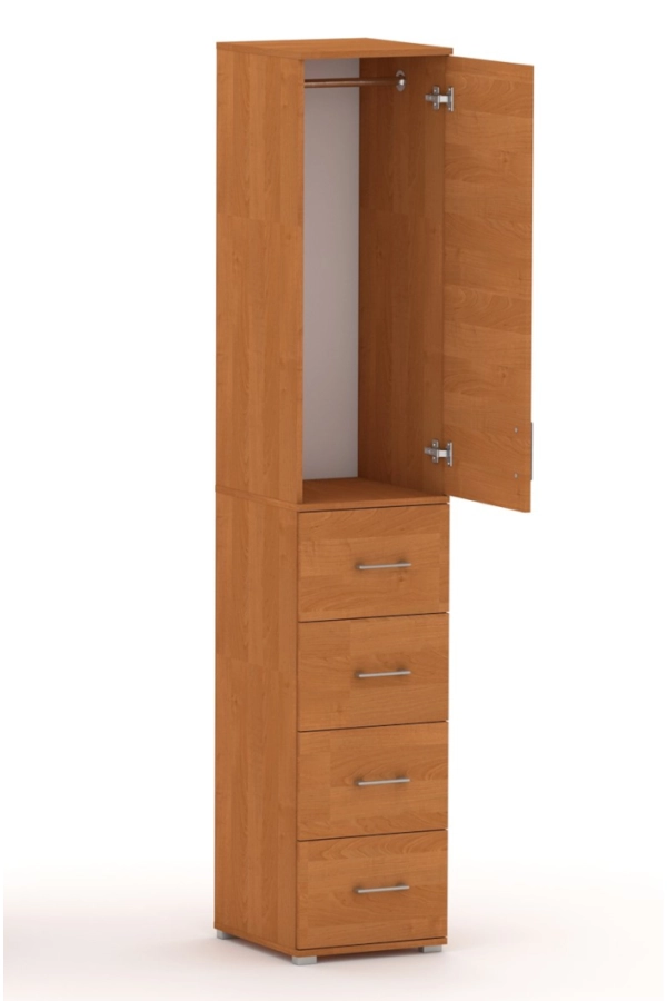 Szafa na ubrania z drążkiem Pola 215 - 4 szuflady 40-50 cm Olcha